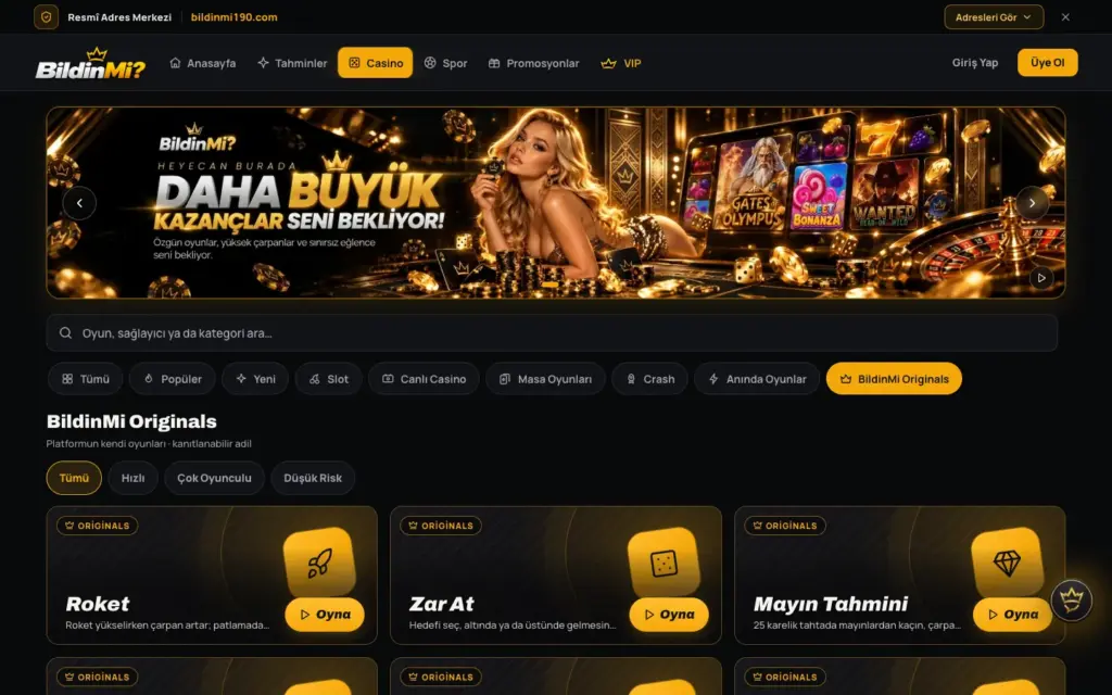 BildinMi Originals oyun listesi: Roket, Zar At, Mayın Tahmini ve diğer oyunların kartları